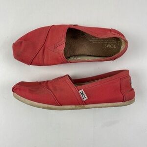 Toms Canvas Shoes Womens Red Size 8